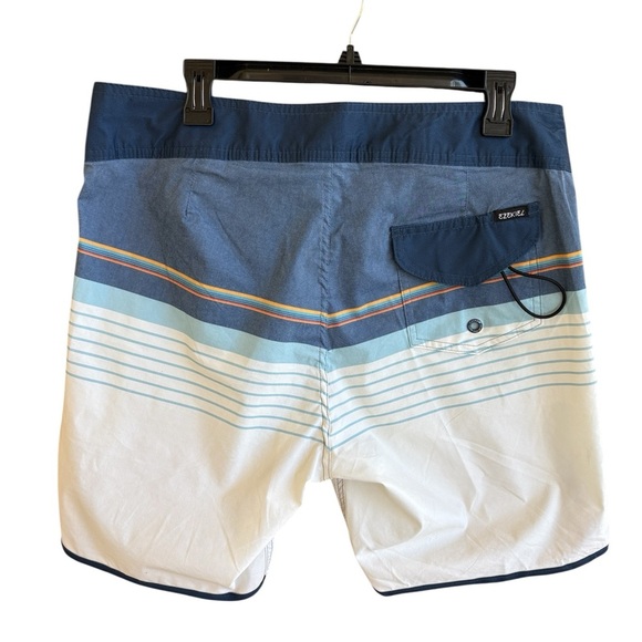 Ezekiel Blue and White Board Shorts with Nautical Design - Picture 2 of 5